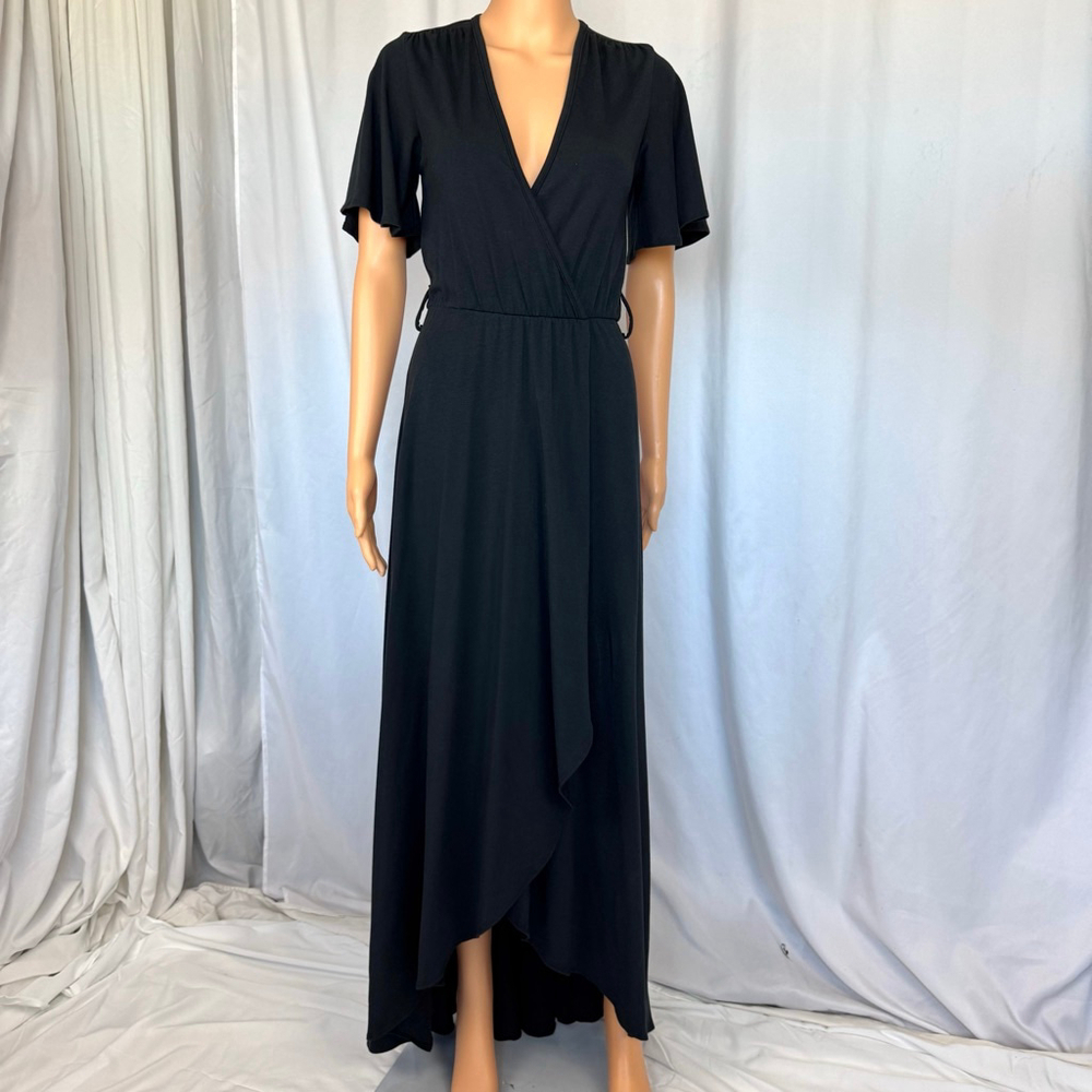 Go Couture Maxi Dress Black Knit Women's M